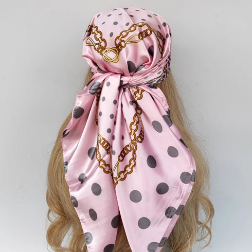 90*90cm Silk Scarf Headwraps For Women Fashion Accessory